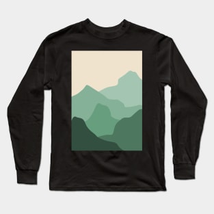 Minimalistic Abstract Snow Mountains Long Sleeve T-Shirt